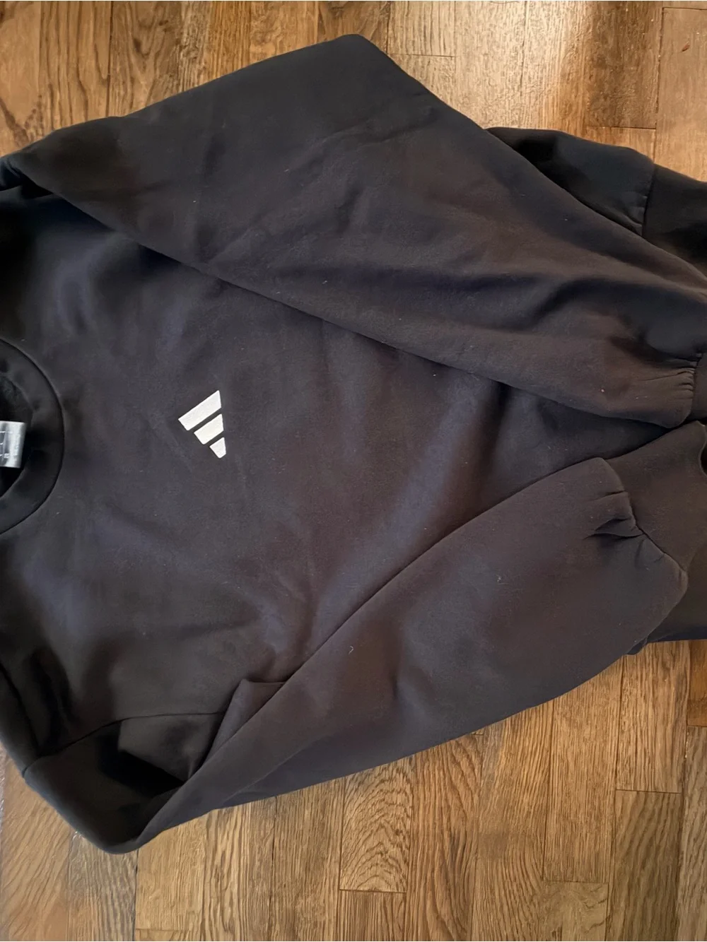 adidas Black Crewneck Sweatshirt with White Trefoil